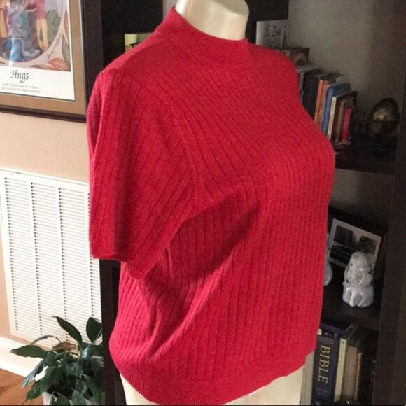 Sag Harbor Glittery XL Mock Red Turtleneck Sweater - Picture 4 of 6